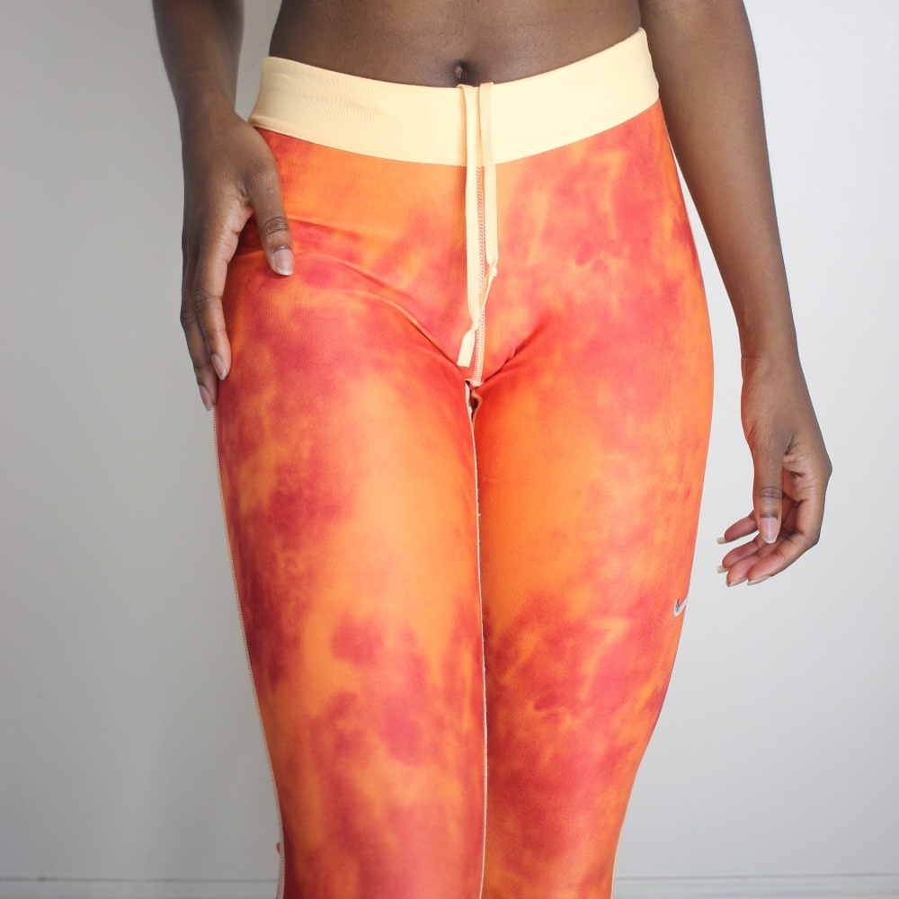 Nike Tye Die Dri-Fit Leggings XS in Orange
